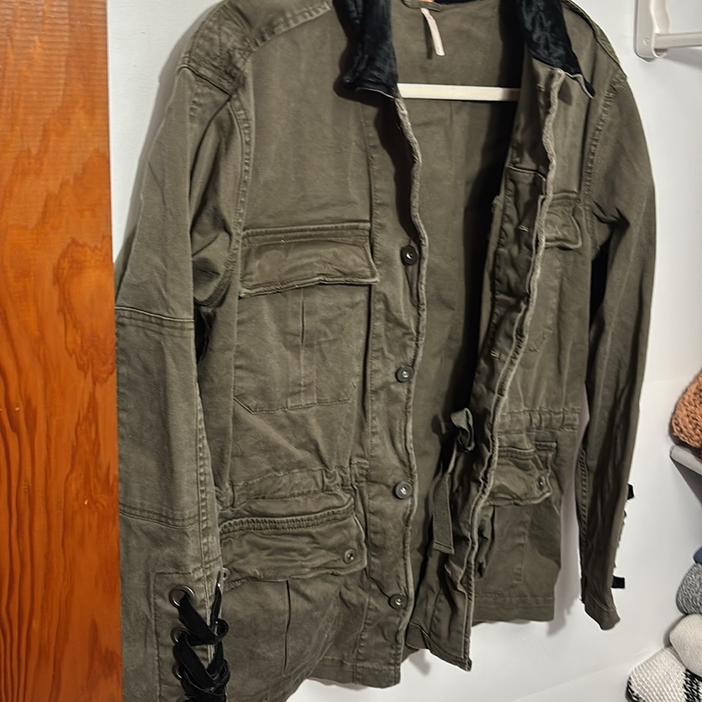 Free People Velvet Lace-Up Army Jacket - Picture 9 of 10